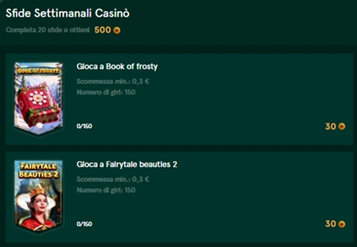 Casinia Casino sfide